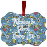 Welcome to School Metal Frame Ornament - Double Sided w/ Name or Text