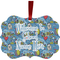 Welcome to School Metal Frame Ornament - Double Sided w/ Name or Text