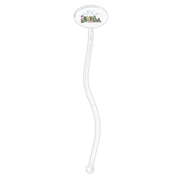 Welcome to School Clear Plastic 7" Stir Stick - Oval - Single Stick