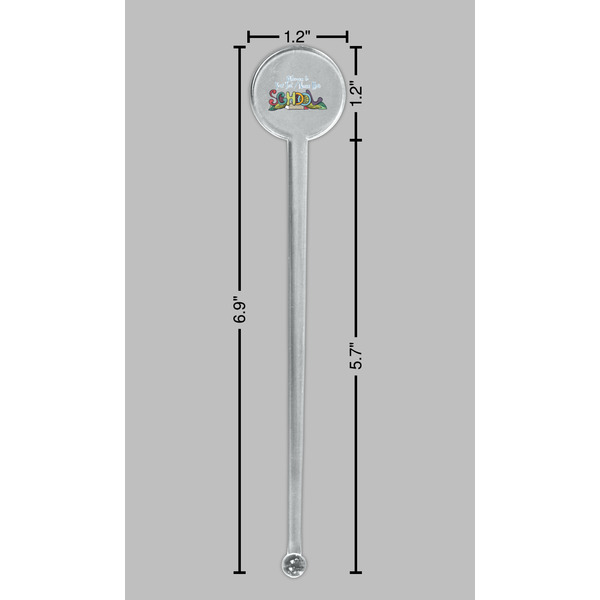 Welcome to School Clear Plastic 7" Stir Stick - Round - Dimensions