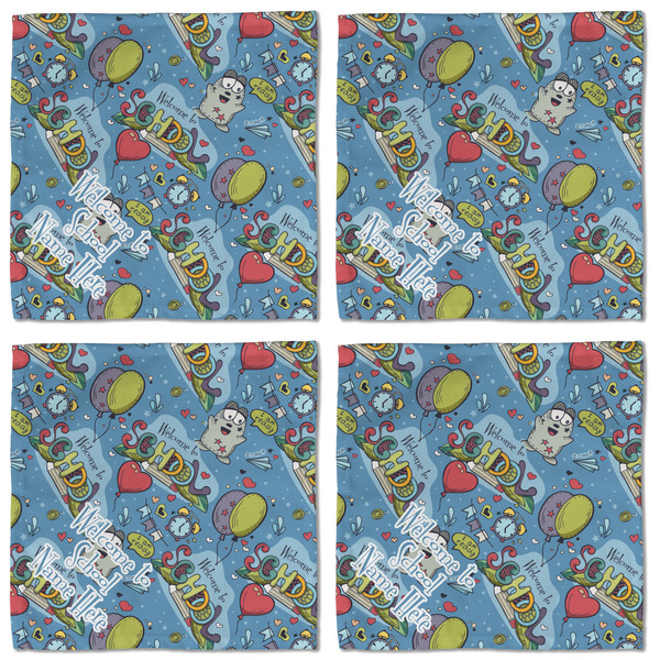 Welcome to School Cloth Napkins - Personalized Lunch (APPROVAL) Set of 4