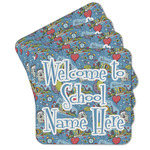 Welcome to School Cork Coaster - Set of 4 w/ Name or Text