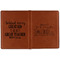 Welcome to School Cognac Leather Passport Holder Outside Double Sided - Apvl