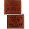 Welcome to School Cognac Leatherette Bifold Wallets - Front and Back