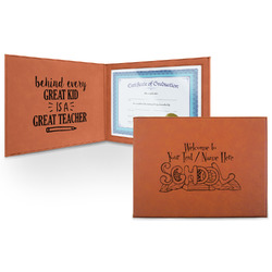 Welcome to School Leatherette Certificate Holder - Front and Inside (Personalized)