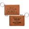 Welcome to School Cognac Leatherette Keychain ID Holders - Front and Back Apvl