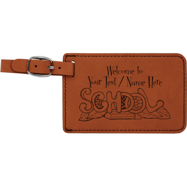 Custom Welcome to School Leatherette Luggage Tag (Personalized)