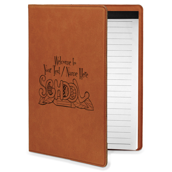 Custom Welcome to School Leatherette Portfolio with Notepad - Small - Double Sided (Personalized)