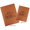Welcome to School Cognac Leatherette Portfolios with Notepads - Compare Sizes