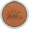 Welcome to School Cognac Leatherette Round Coasters w/ Silver Edge - Single