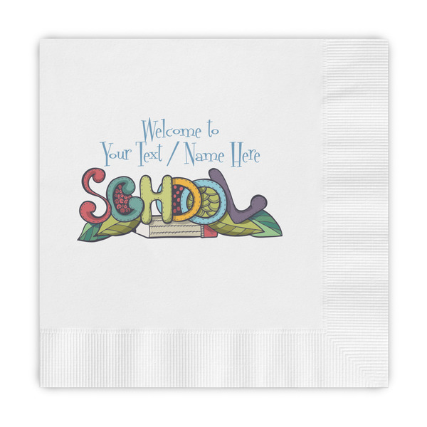Custom Welcome to School Embossed Decorative Napkins (Personalized)