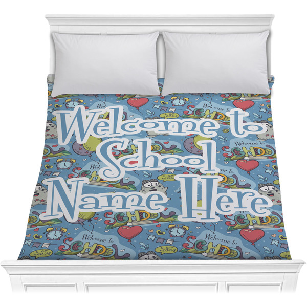 Custom Welcome to School Comforter - Full / Queen (Personalized)