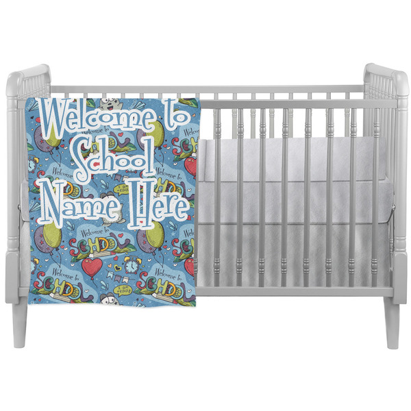 Custom Welcome to School Crib Comforter / Quilt (Personalized)