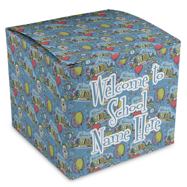 Custom Welcome to School Cube Favor Gift Boxes (Personalized)