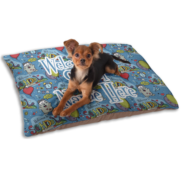 Custom Welcome to School Dog Bed - Small w/ Name or Text