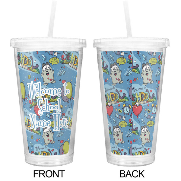 Welcome to School Double Wall Tumbler with Straw - Approval