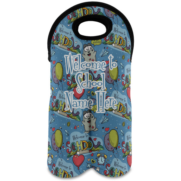 Custom Welcome to School Wine Tote Bag (2 Bottles) (Personalized)
