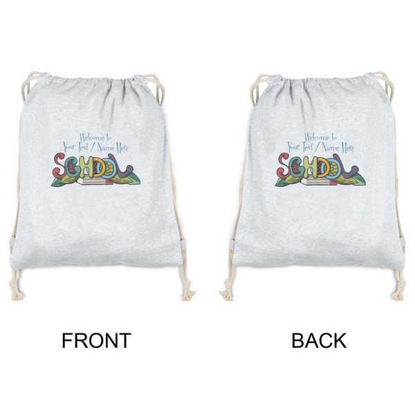Welcome to School Drawstring Backpacks - Sweatshirt Fleece - Double Sided - APPROVAL