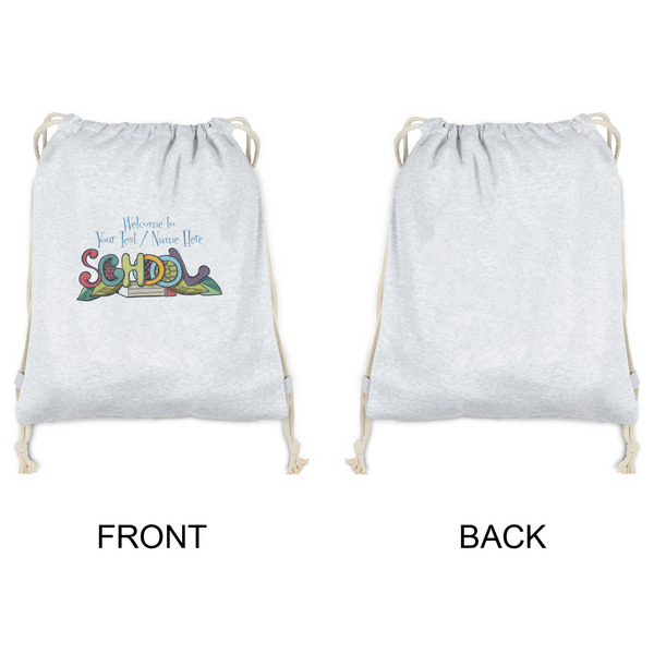 Welcome to School Drawstring Backpacks - Sweatshirt Fleece - Single Sided - APPROVAL