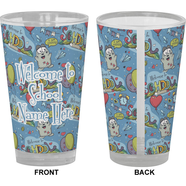 Welcome to School Pint Glass - Full Color - Front & Back Views