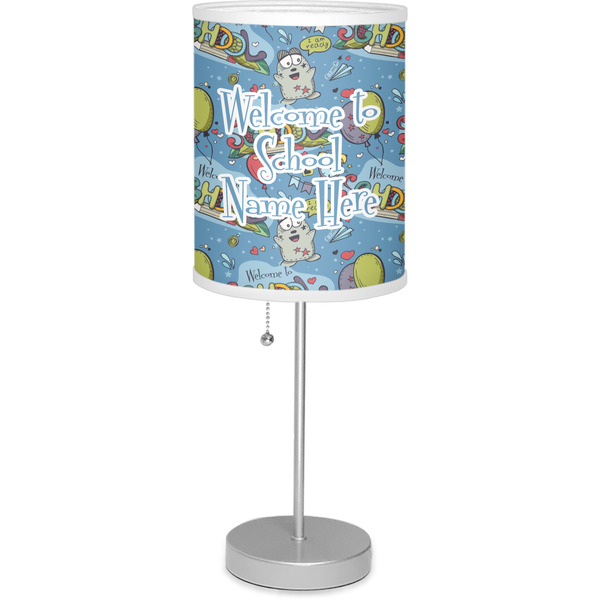 Custom Welcome to School 7" Drum Lamp with Shade Linen (Personalized)