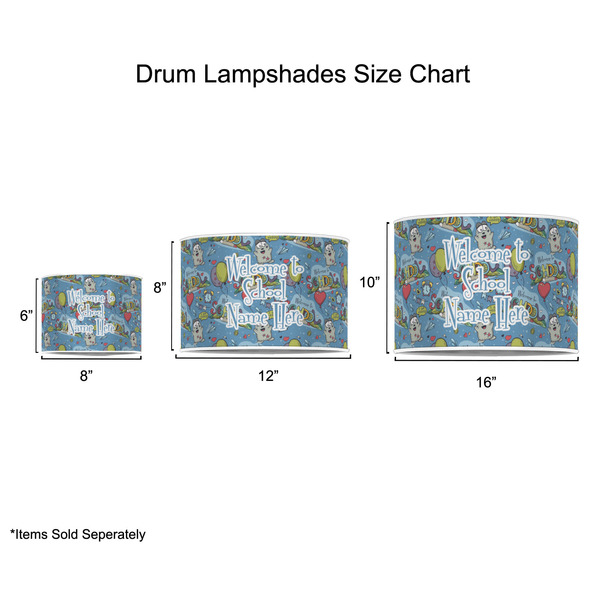 Welcome to School Drum Lampshades - Sizing Chart