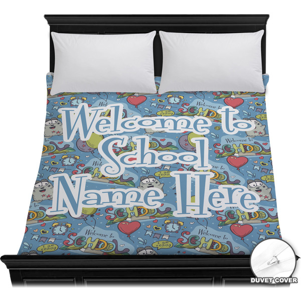 Custom Welcome to School Duvet Cover - Full / Queen (Personalized)