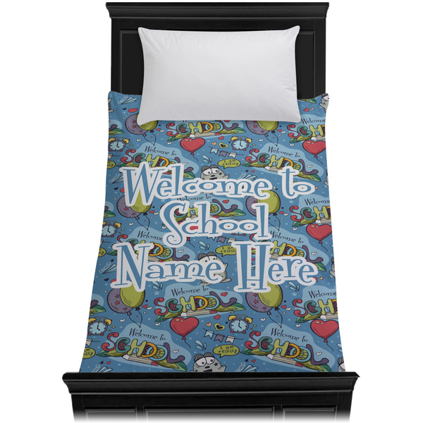 Welcome to School Duvet Cover - Twin - On Bed - No Prop