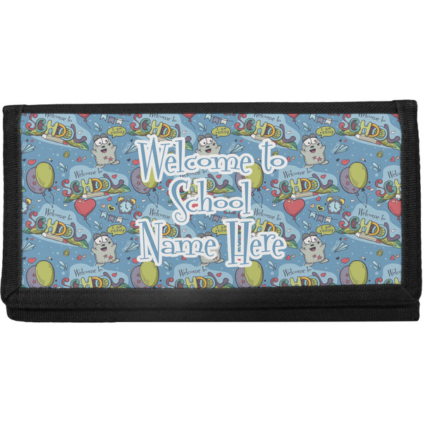 Custom Welcome to School Canvas Checkbook Cover (Personalized)