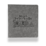 Welcome to School Leather Binder - 1" - Grey (Personalized)