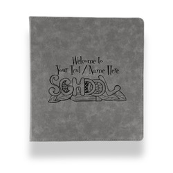 Welcome to School Leather Binder - 1" - Grey (Personalized)