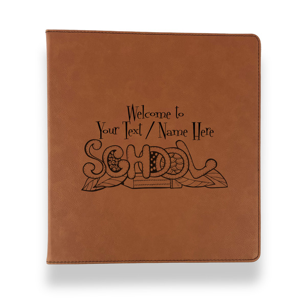 Custom Welcome to School Leather Binder - 1" - Rawhide (Personalized)