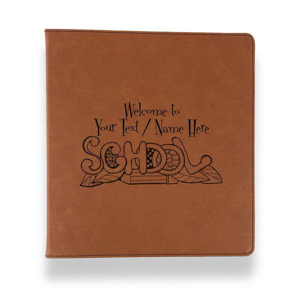 Welcome to School Leather Binder - 1" - Rawhide - Front View