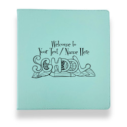 Welcome to School Leather Binder - 1" - Teal (Personalized)