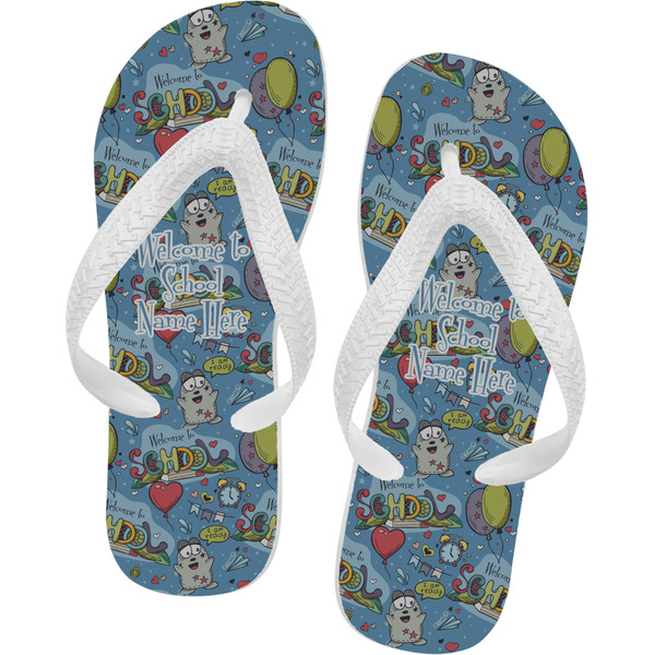 Custom Welcome to School Flip Flops - Large (Personalized)