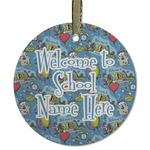 Welcome to School Flat Glass Ornament - Round w/ Name or Text