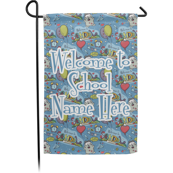 Custom Welcome to School Small Garden Flag - Double Sided w/ Name or Text