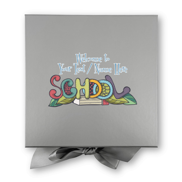 Welcome to School Gift Boxes with Magnetic Lid - Silver - Approval