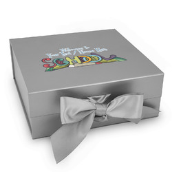 Welcome to School Gift Box with Magnetic Lid - Silver (Personalized)