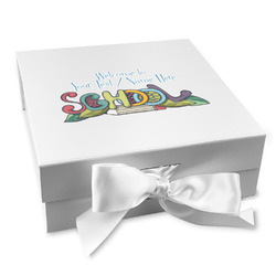 Welcome to School Gift Box with Magnetic Lid - White (Personalized)