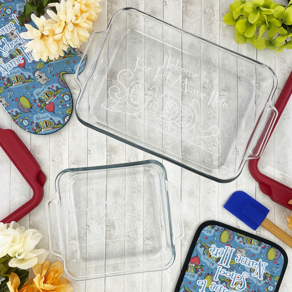 Welcome to School Glass Baking Dish Set - LIFESTYLE