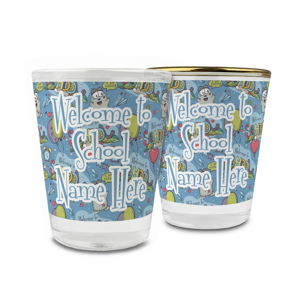 Custom Welcome to School Glass Shot Glass - 1.5 oz (Personalized)