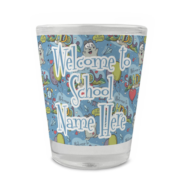 Custom Welcome to School Glass Shot Glass - 1.5 oz - Set of 4 (Personalized)