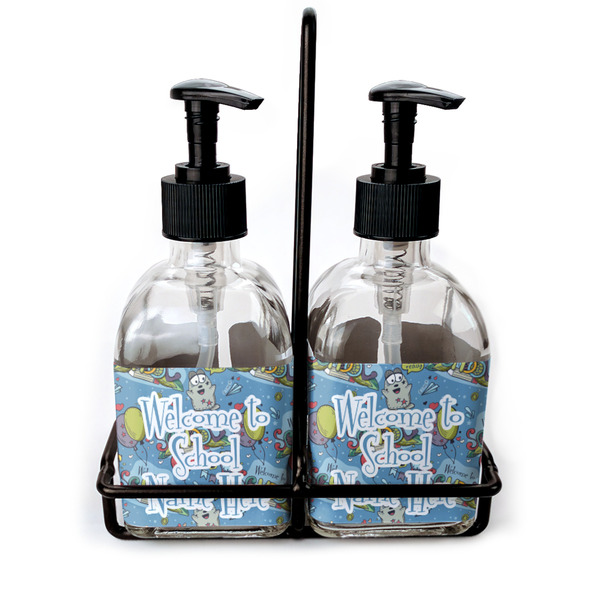 Custom Welcome to School Glass Soap & Lotion Bottle Set (Personalized)