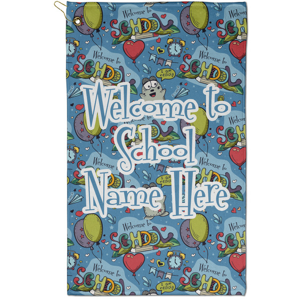 Custom Welcome to School Golf Towel - Poly-Cotton Blend - Small w/ Name or Text