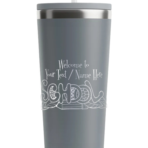 Welcome to School Grey RTIC Everyday Tumbler - 28 oz. - Close Up