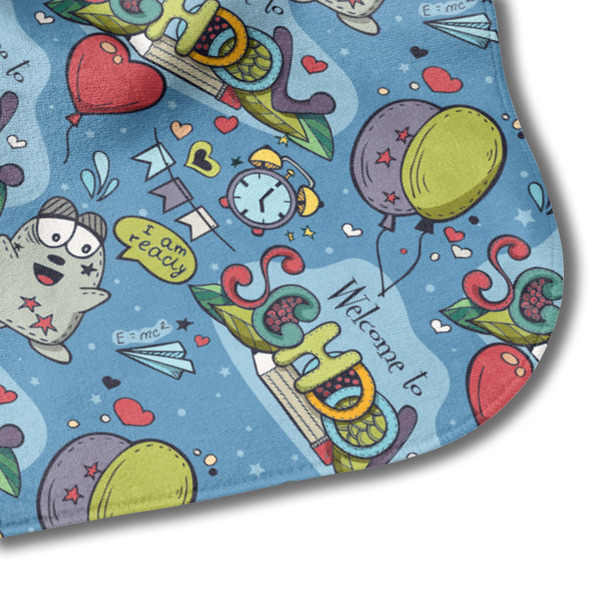 Welcome to School Hooded Baby Towel- Detail Corner