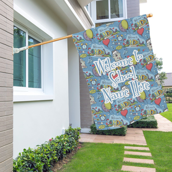 Welcome to School House Flags - Double Sided - LIFESTYLE