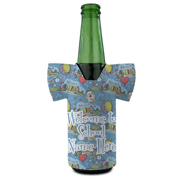 Welcome to School Jersey Bottle Cooler - FRONT (on bottle)
