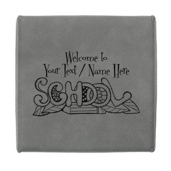 Welcome to School Jewelry Gift Box - Engraved Leather Lid (Personalized)